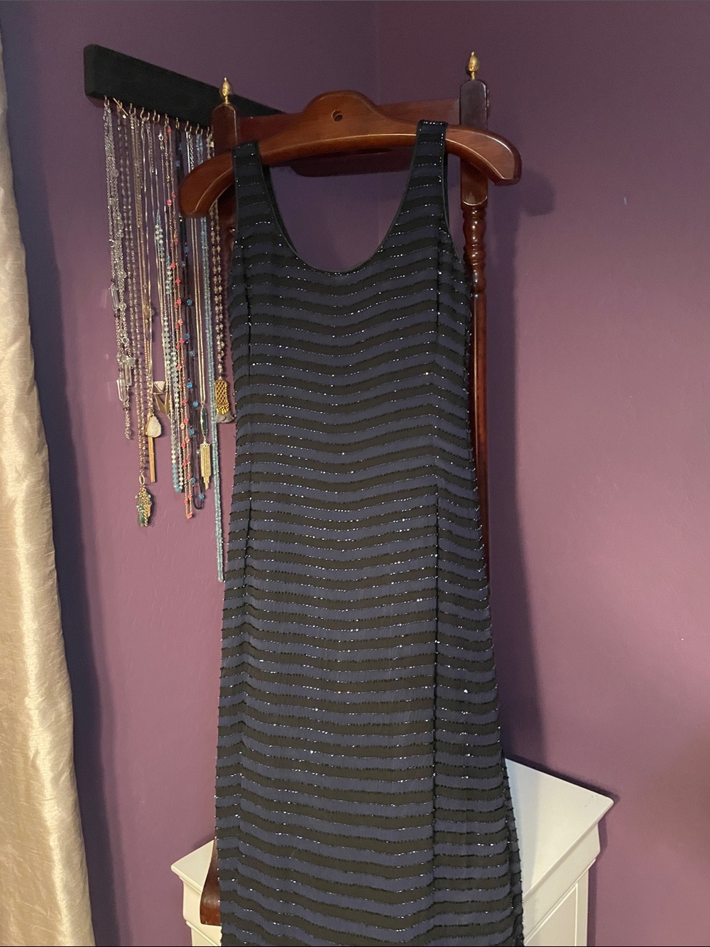 VTG BEADED SILK DRESS